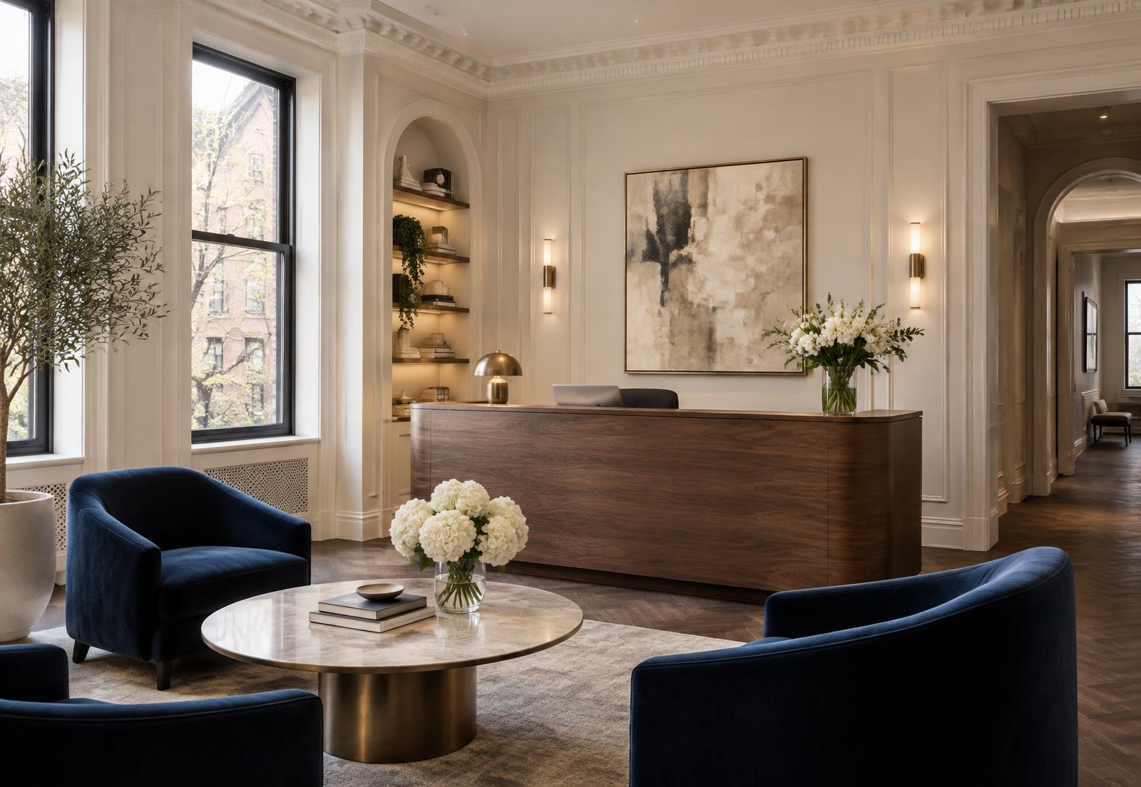 Modern private practice reception in Manhattan